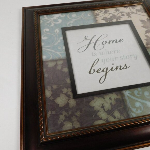Home is Where Your Story Begins Wall Hanging Square Framed Inspirational Message - Picture 3 of 9
